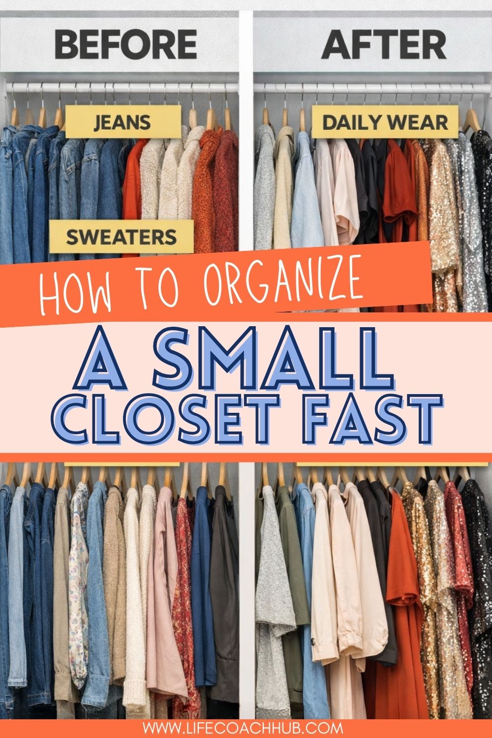 How to Organize a Small Closet by Clothing Category (Instead of Type)